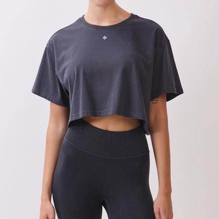 ITZON ブラッシュドクロップドTシャツ