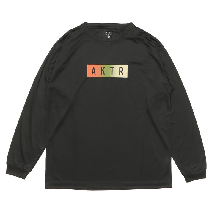 AKTR FADE BOX LOGO L/S SPORTS TEE BLACK