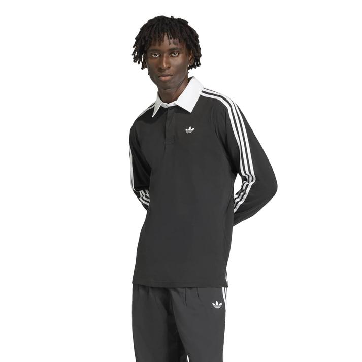 �y���������z �yadidas�z �A�f�B�_�X M 3ST RUGBY LS POLO �����O�X���[�u KE3576 BLACK M