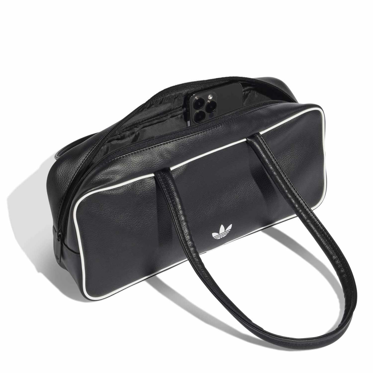 adidas ドット柄 ブラックバッグ adidas（アディダス） カートバッグ メンズ ボールドロゴ ラウンド