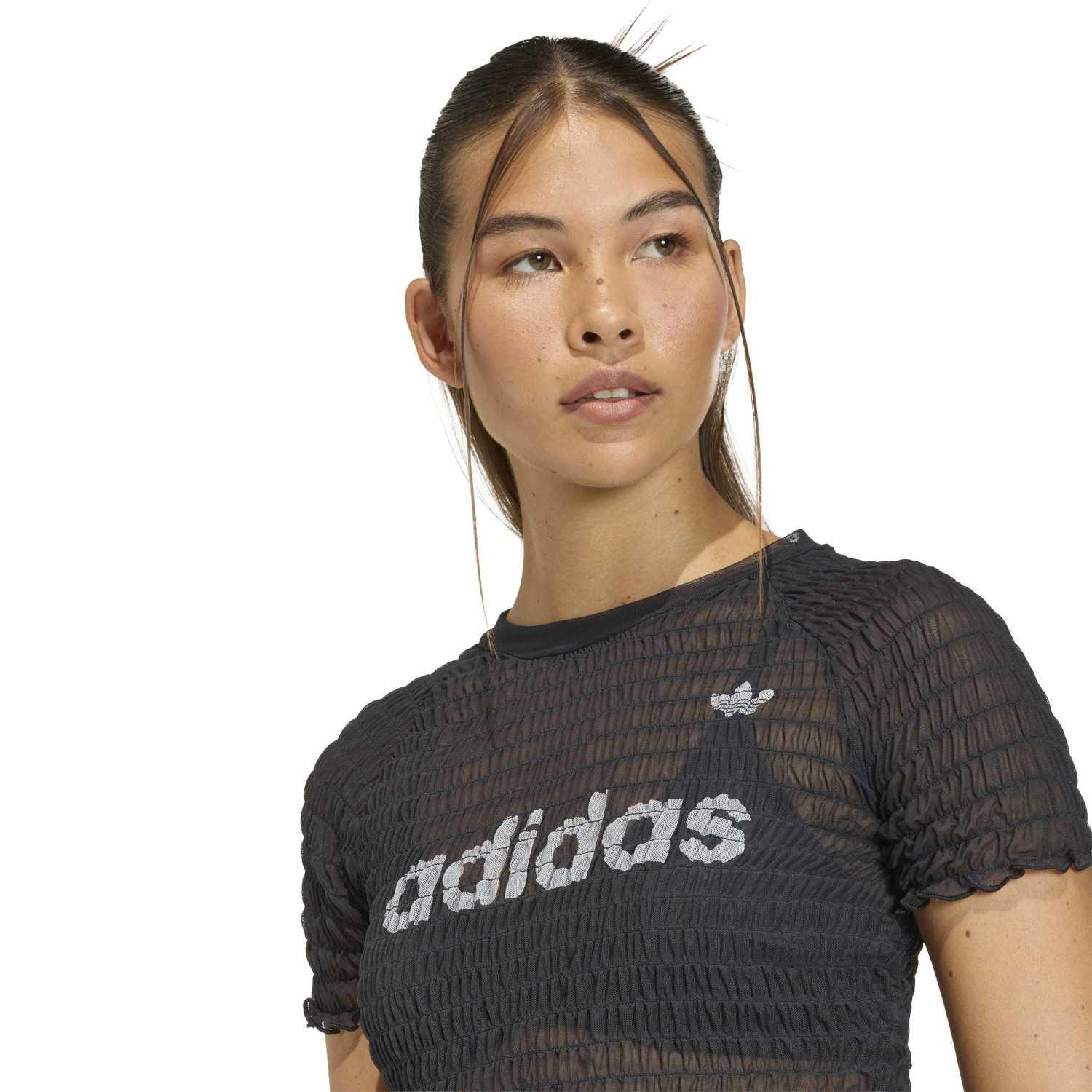 レディース 【adidas】 アディダス W SMOCKED CALI TEE ショート