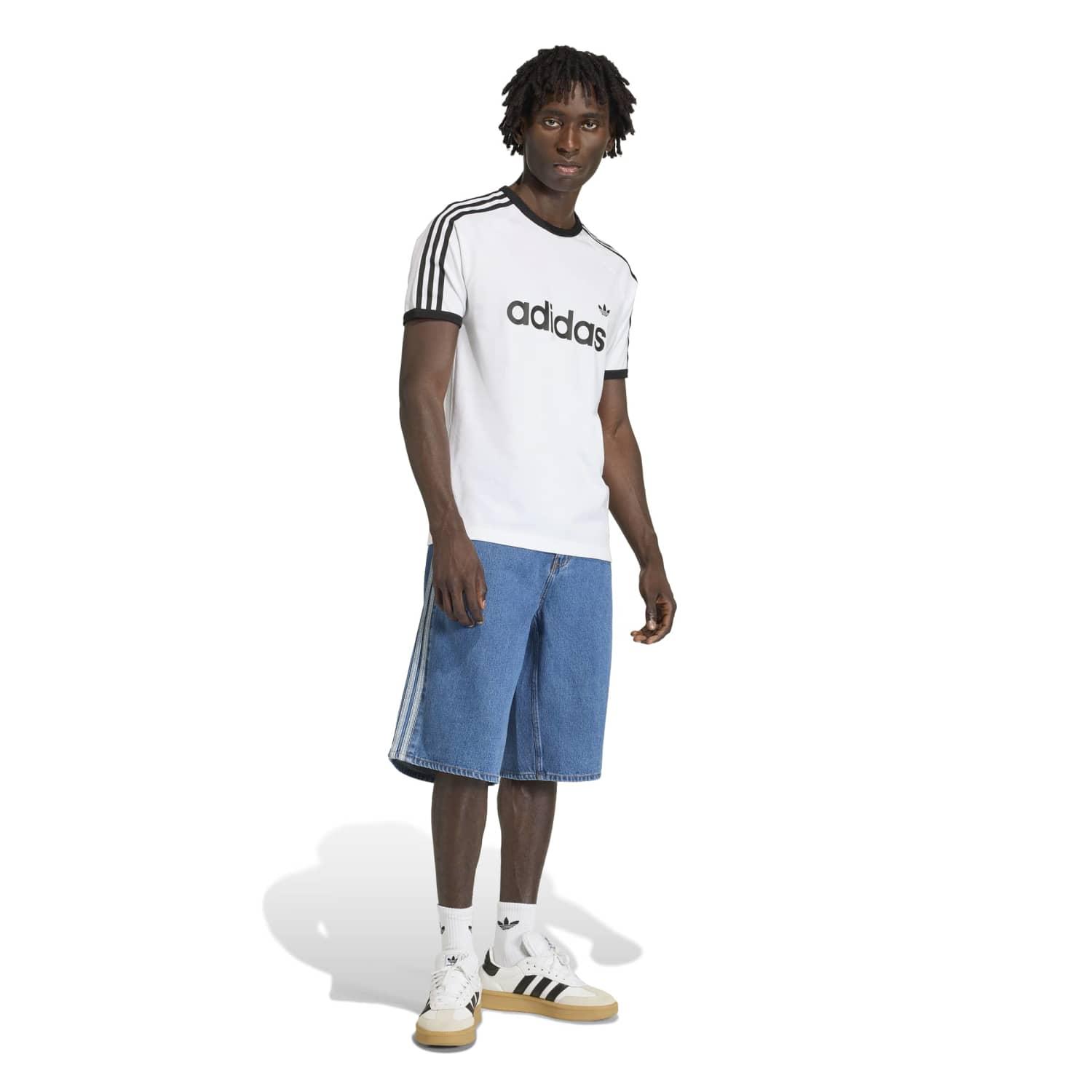 「デットストック」00s ジョーツ　丈長め adidas】 アディダス M AC FIREBIRD DENIM SHORTS ショートパンツ