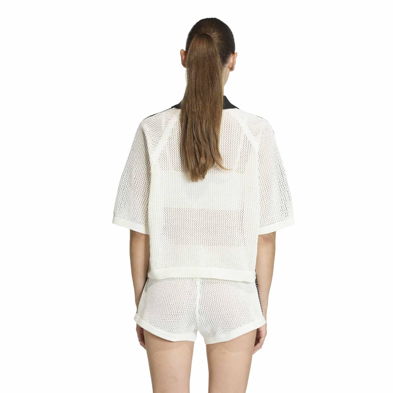 レディース 【adidas】 アディダス W KNIT CROCHET SS POLO ショート