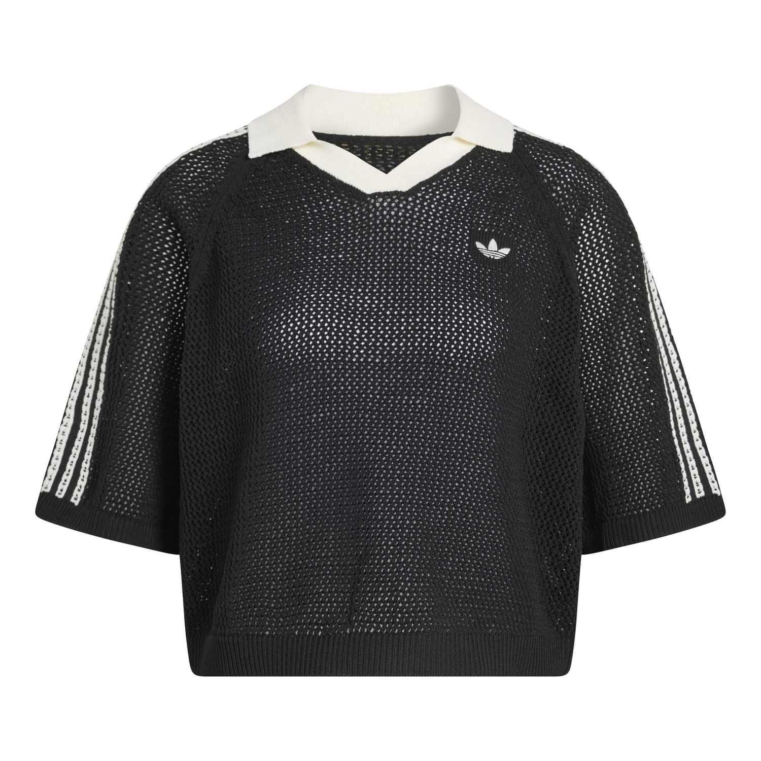 レディース 【adidas】 アディダス W KNIT CROCHET SS POLO ショート