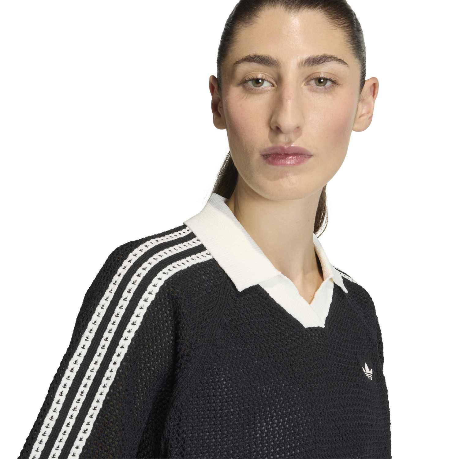 【アンナ】 レディース 【adidas】 アディダス W KNIT CROCHET SS POLO ショート