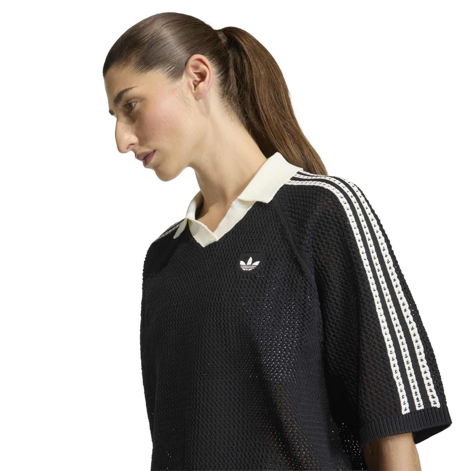 レディース 【adidas】 アディダス W KNIT CROCHET SS POLO ショート