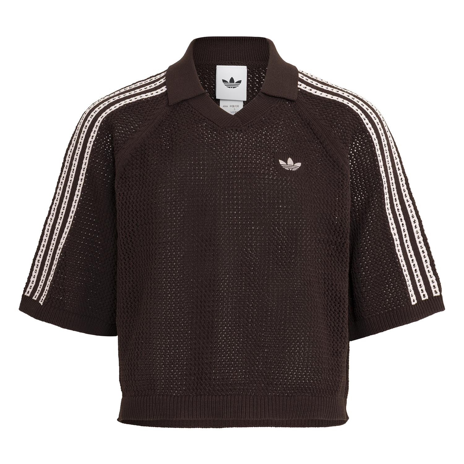 レディース 【adidas】 アディダス W KNIT CROCHET SS POLO ショート