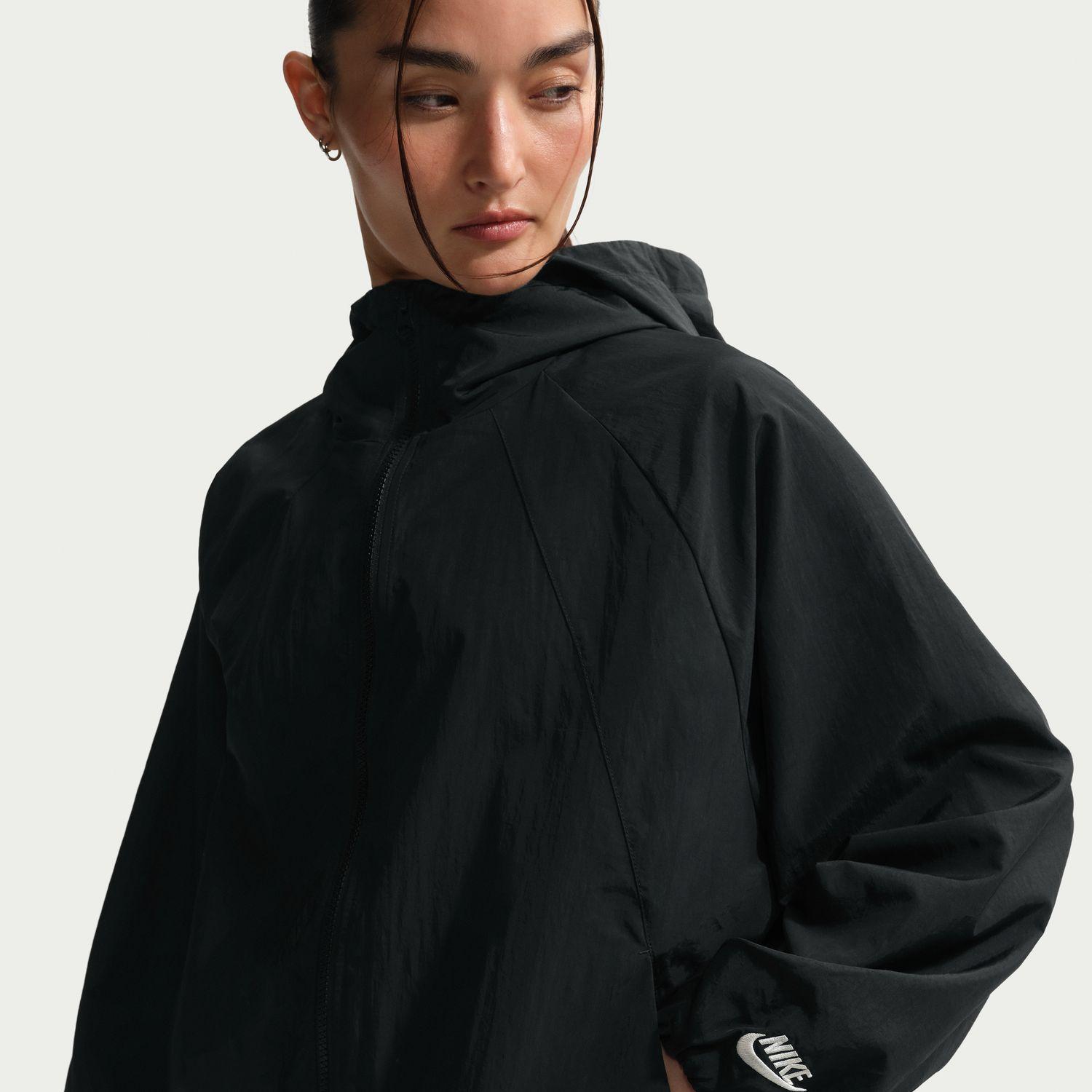 ジャケット・アウター NIKE Oversized Hooded Jacket XL Nike Winter Black Jacket Insulated Hooded Loose Oversized Coat
