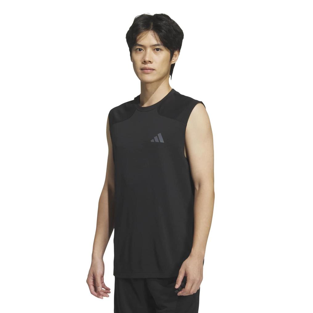  adidas ADIDAS Tech Essential Cool Touch Stealth 3-Bar N/S Tee画像1