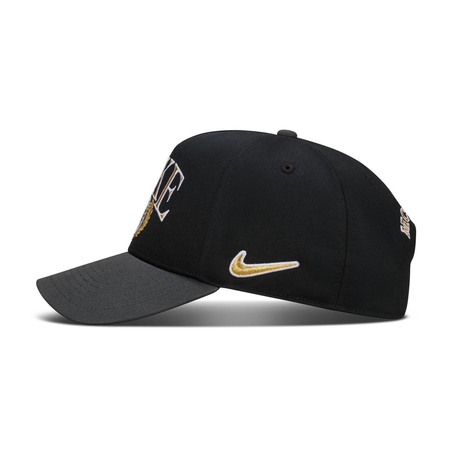 NIKE ブラックキャップ ゴールドスウッシュ NIKE】 ナイキ U RISE CAP S CB AFRAME GFX キャップ IH8778 010BLACK