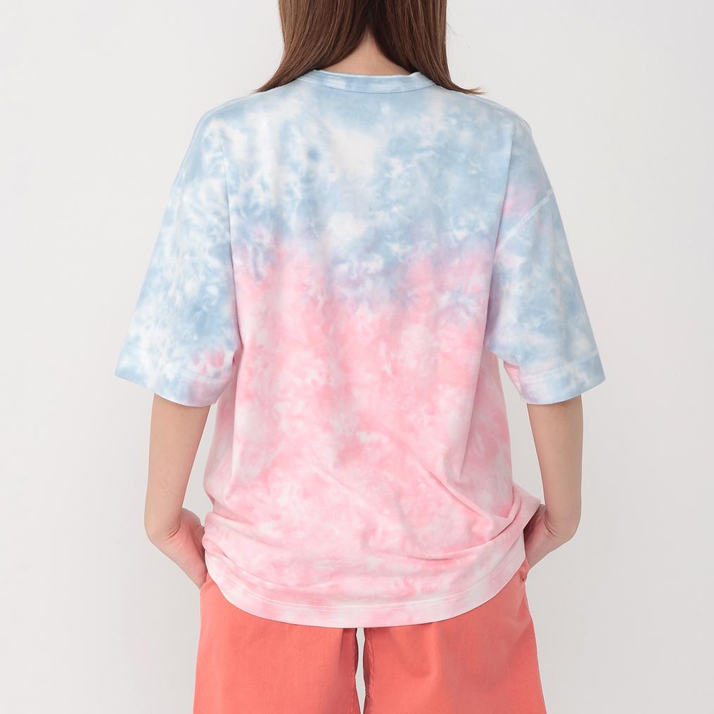 モデル：１６１cm / 着用サイズ：S Healthknit HEALTH KNIT W's Henleyneck S/S Tee Tye dye画像3