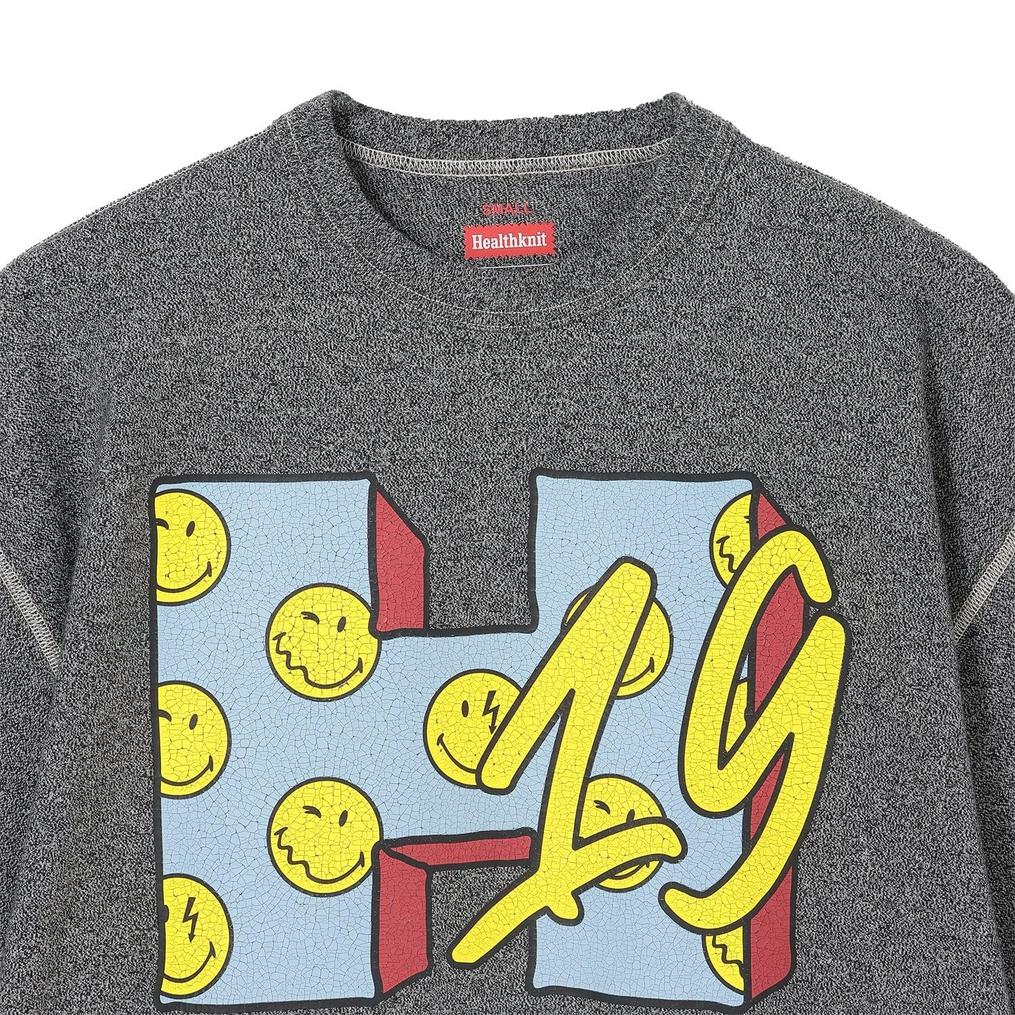  Healthknit HEALTH KNIT W's Crew S/S Smiley Print Tee画像7