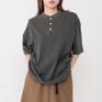 モデル：１６１cm / 着用サイズ：S Healthknit HEALTH KNIT W's Henleyneck S/S Sulfur dye画像1