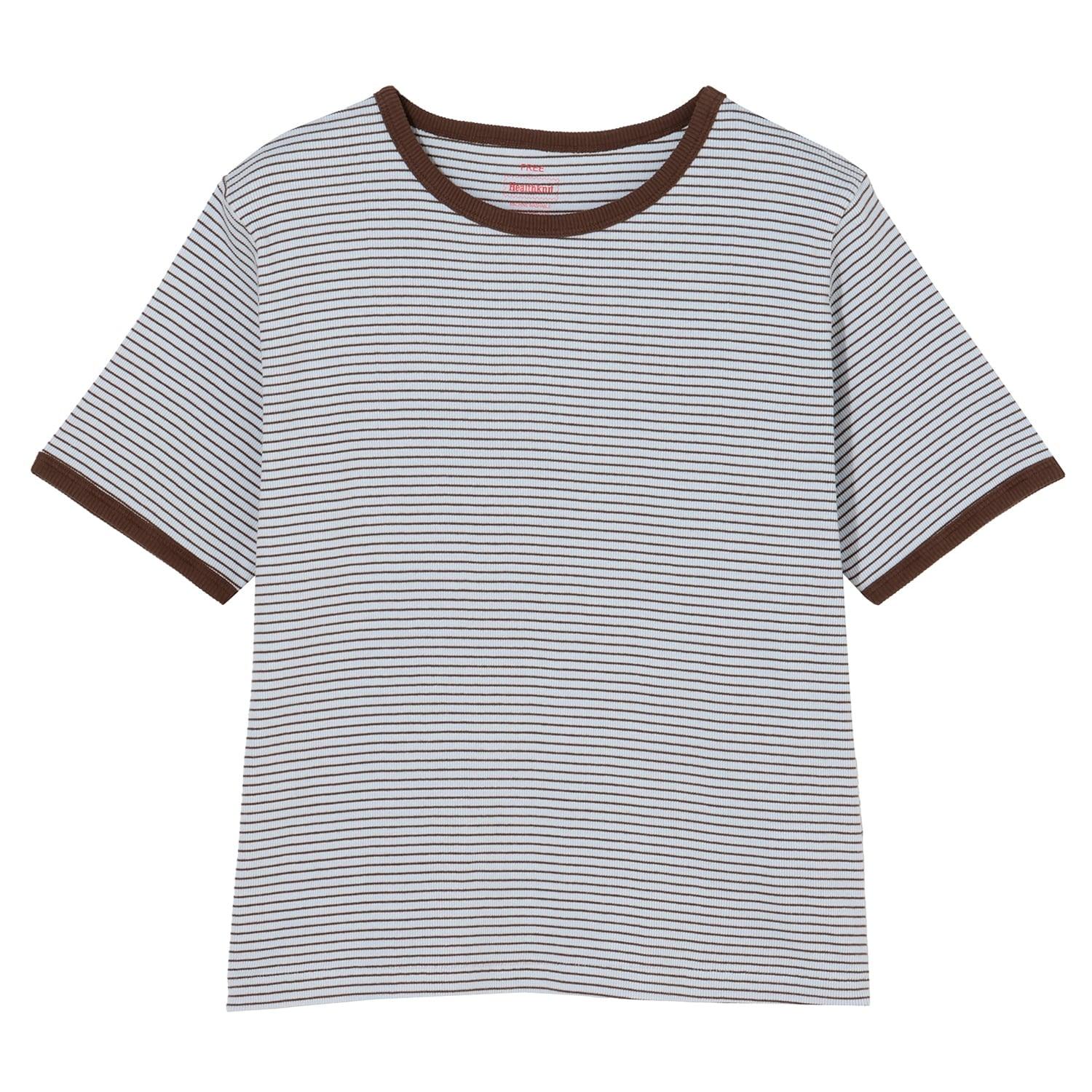 Healthknit HEALTH KNIT W's Tubular Rib S/S Border Tee｜OSHMAN'S