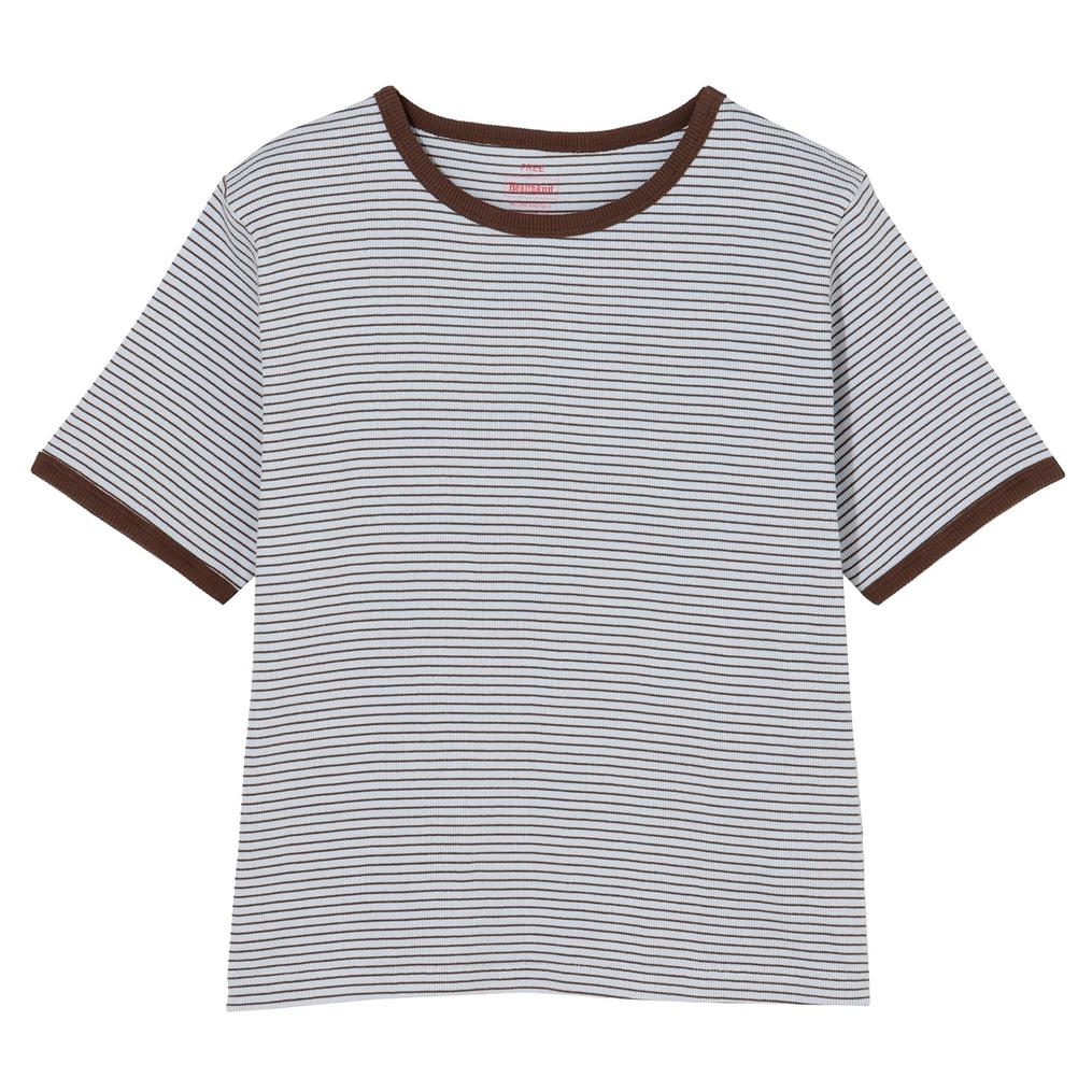  Healthknit HEALTH KNIT W's Tubular Rib S/S Border Tee画像1