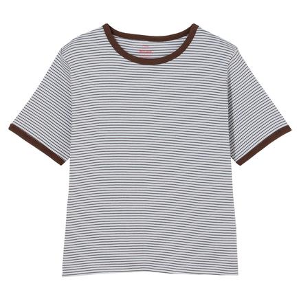 Healthknit チューブラーリブ S/S ボーダーTシャツ