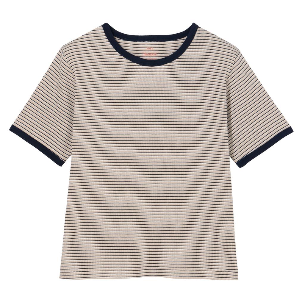  Healthknit HEALTH KNIT W's Tubular Rib S/S Border Tee画像1