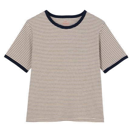 Healthknit チューブラーリブ S/S ボーダーTシャツ