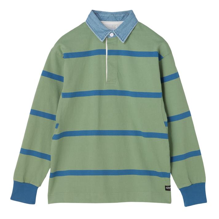 GRAMICCI M LANGDON RUGBY SHIRT OLIVE /BLUE