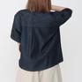 モデル：161㎝ / 着用サイズ：36 DANTON DANTON W's B.D. Short S/S Shirt画像3