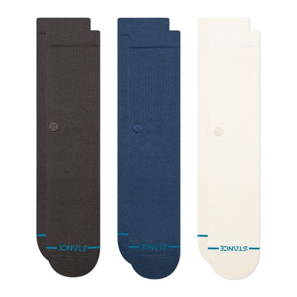 STANCE SOCKS アイコン 3パック マルチカラー L