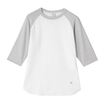 JEMORGAN CVC ワッフルラグランクルーネックTシャツ