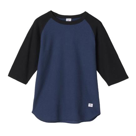 JEMORGAN CVC ワッフルラグランクルーネックTシャツ