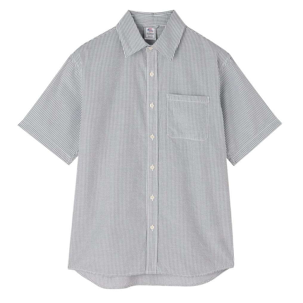  JEMORGAN J.E.MORGAN Sucker Stripe Reguler Collar S/S Shirt OSHMAN'S SMU画像1