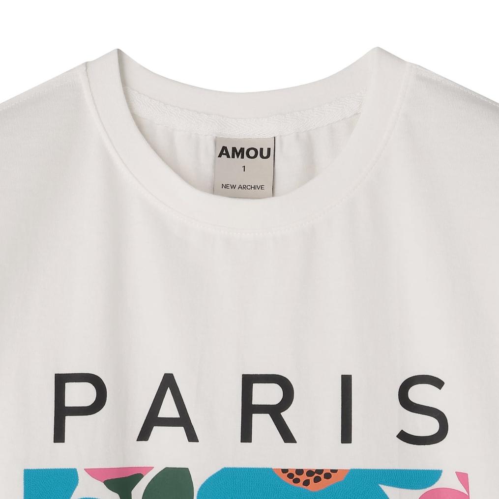  アモウ AMOU W's Paris Logo Tee画像2