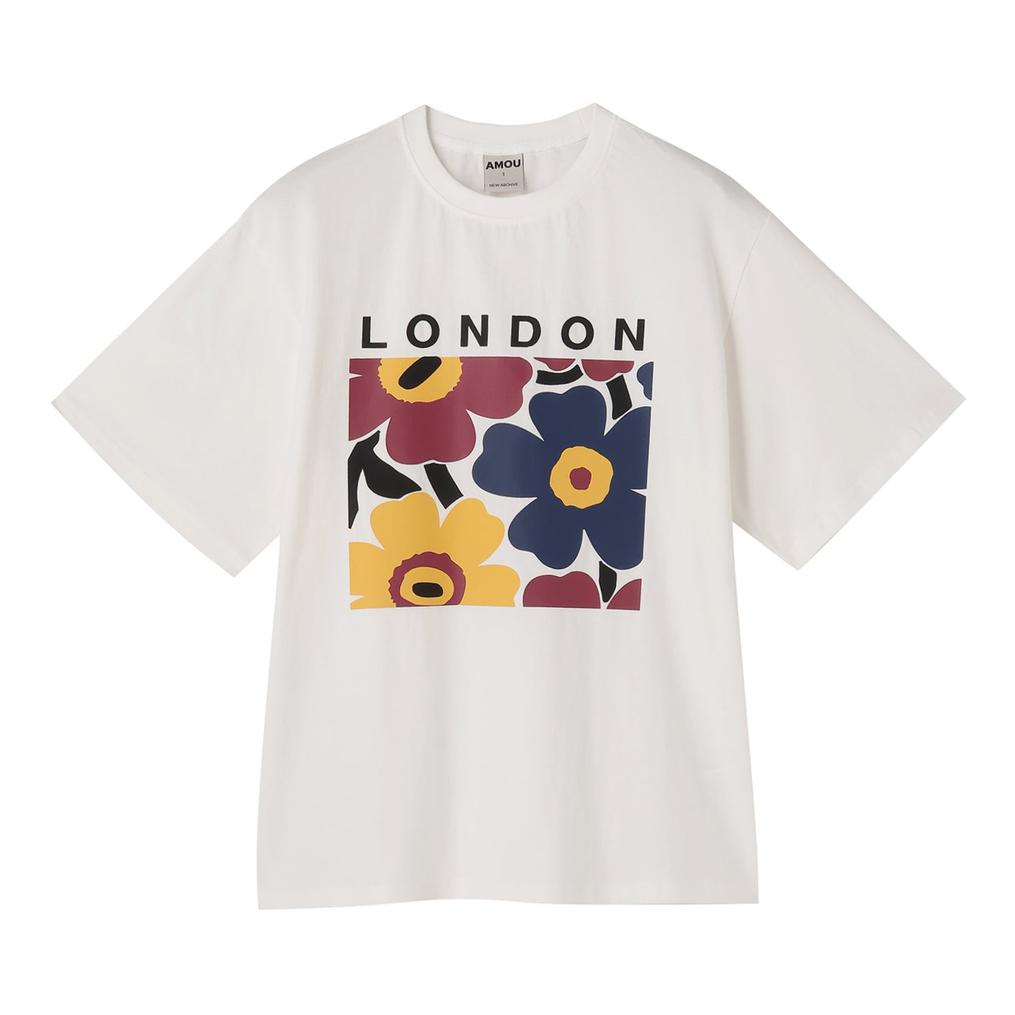  アモウ AMOU W's London Logo Tee画像1