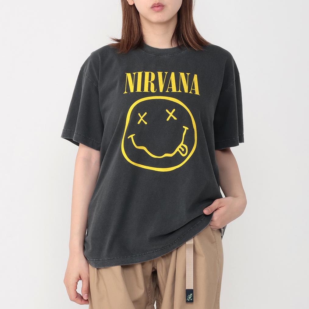 モデル：１６１cm / 着用サイズ：M GOOD ROCK SPEED GOOD ROCK SPEED Nirvana Smile Art T-Shirts画像1
