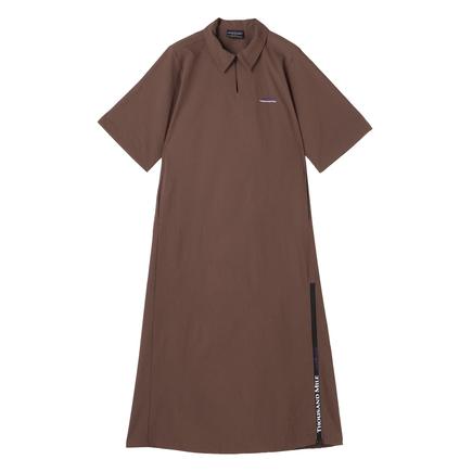 THOUSAND MILE S/S スキッパーワンピースシアサッカーストライプ