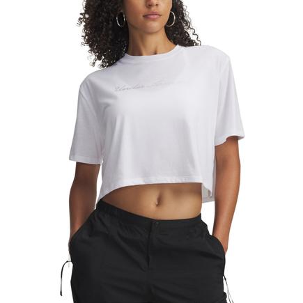 UNDER ARMOUR UAラインストーンクロップショートスリーブTシャツ