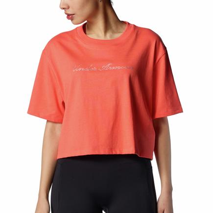 UNDER ARMOUR UAラインストーンクロップショートスリーブTシャツ