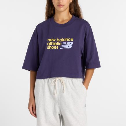 New Balance アスレチックプレミアムチェストロゴクロップTシャツ