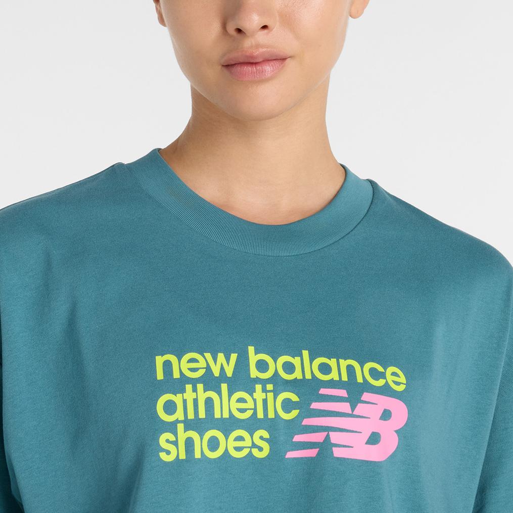  New Balance NEW BALANCE W Athletic Premium Chest Logo Cropped S/S T-Shirt画像4