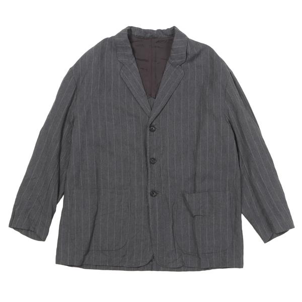 PORTER CLASSIC ピンストライプ リネン コットン クラシック ジャケット グレー M
