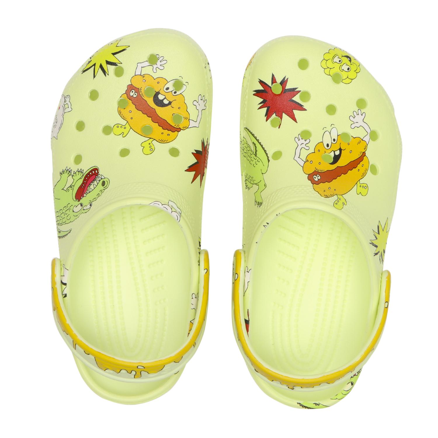 クロックスくん キッズ 【crocs】 クロックス 18-21CLSC GLOWSILLYSLIMECLOG K キッズ