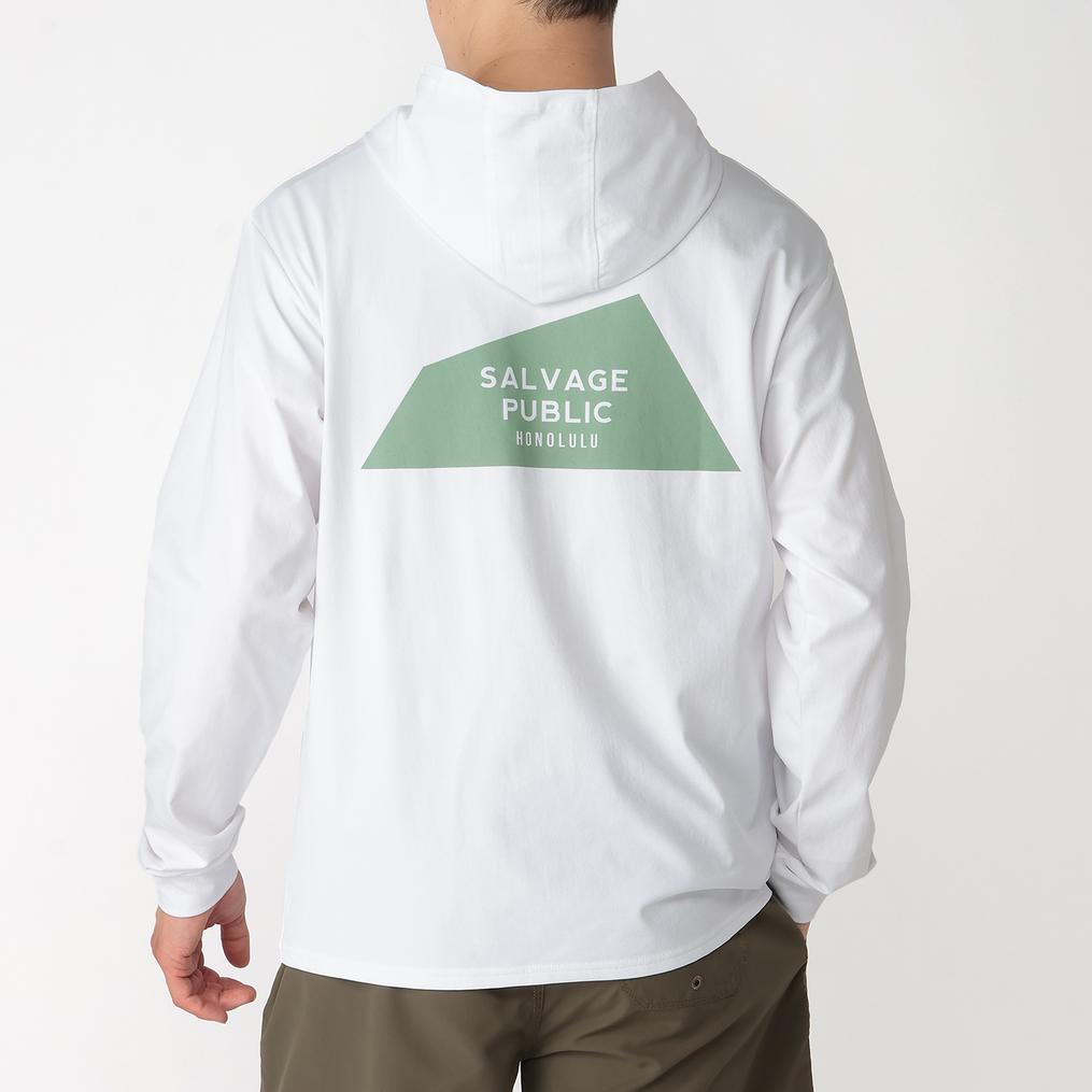 モデル：179㎝ / 着用サイズ：M SALVAGE PUBLIC SALVAGE PUBLIC Team Logo Hood L/S Tee OSHMAN'S SMU画像3