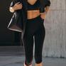  ITZON ITZON Shirring Capri Leggings画像4