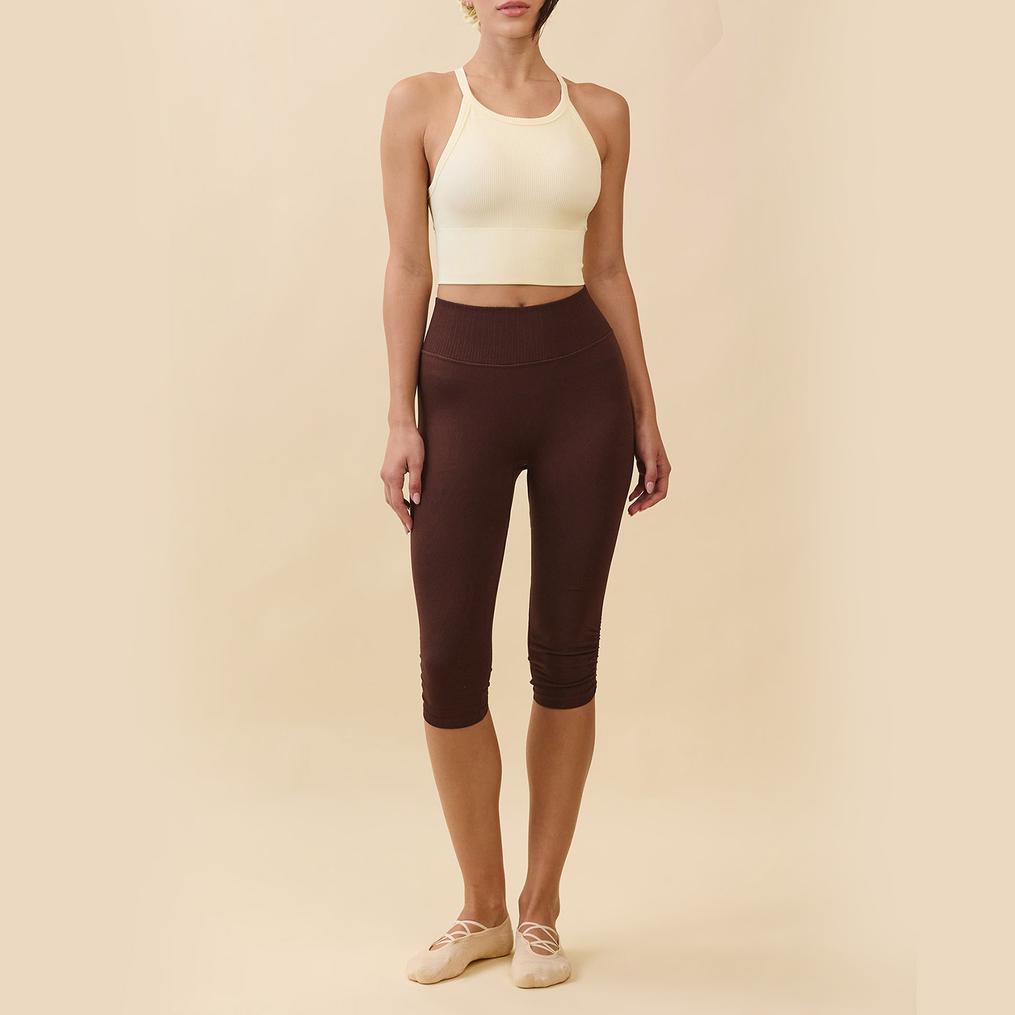  ITZON ITZON Shirring Capri Leggings画像3