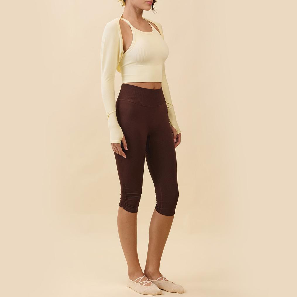  ITZON ITZON Shirring Capri Leggings画像4