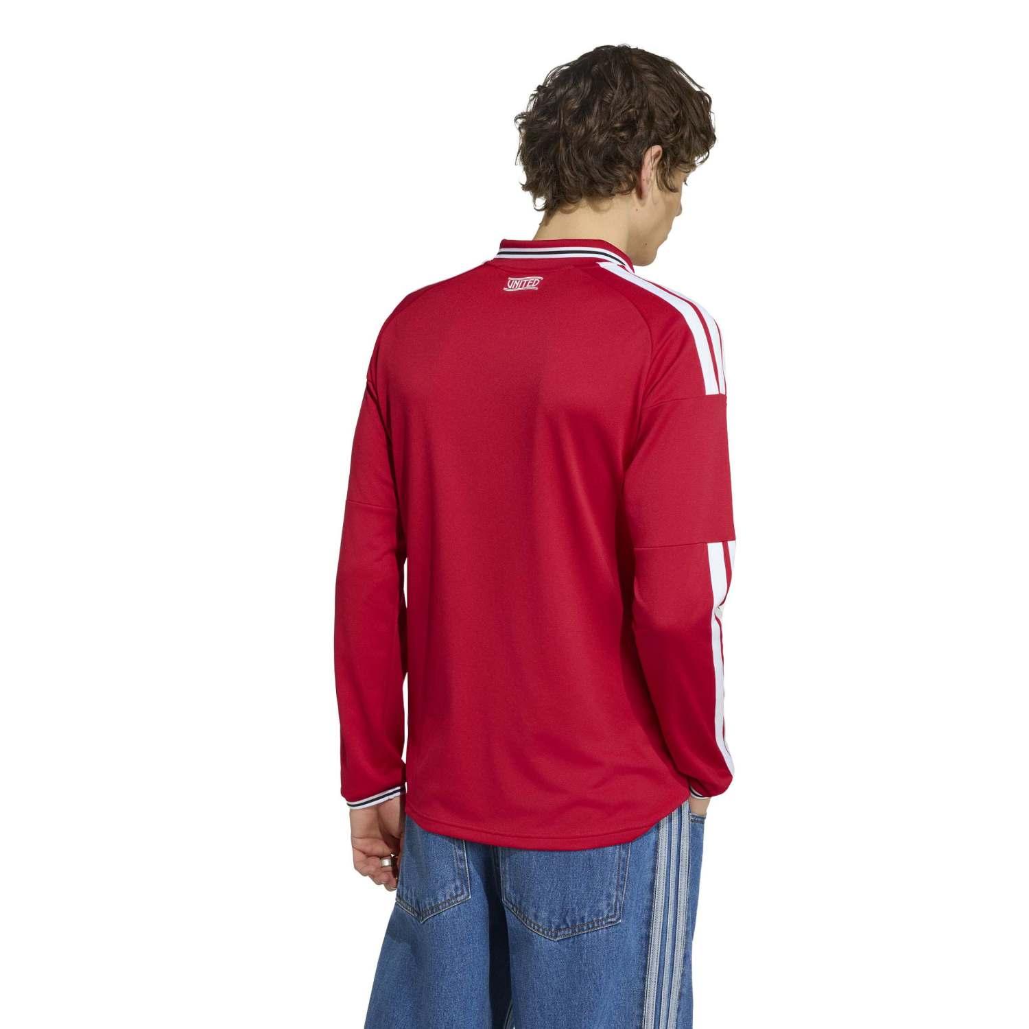 赤の長袖ウェア adidas】 アディダス M マンチェスターU FC H レプリカ ナガソデ