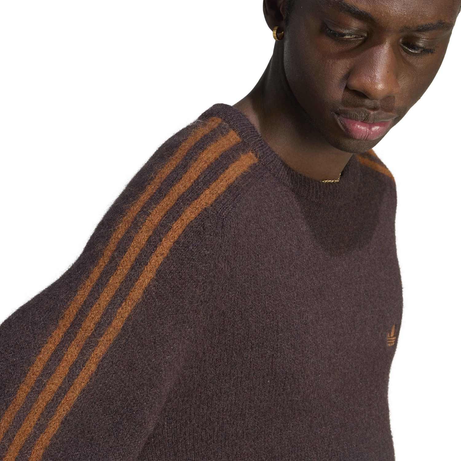 adidas】 アディダス M 3STRIPES FLUFFY KNIT CREW スウェット KS4107