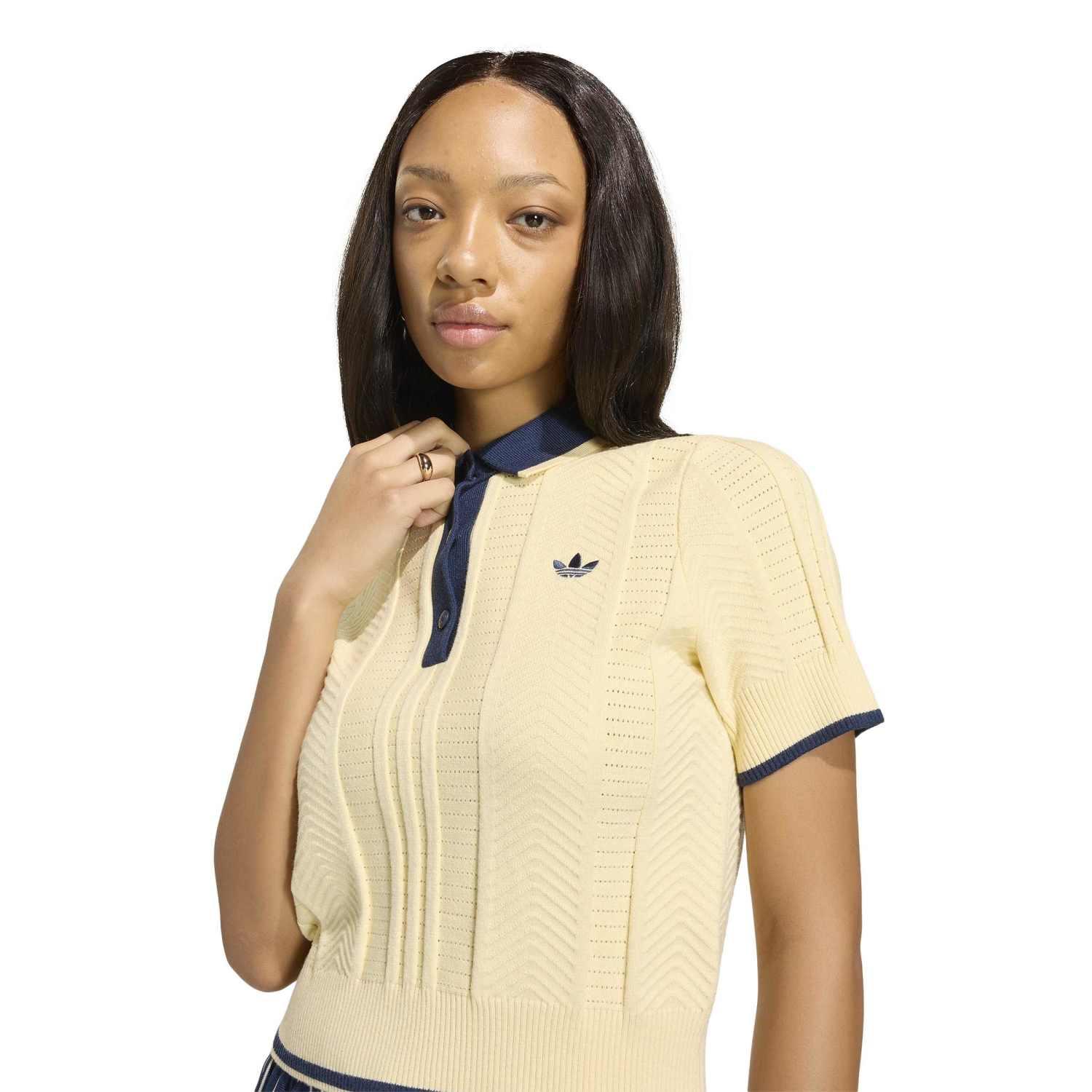 レディース 【adidas】 アディダス W CABLE KNIT CALI TEE POLO