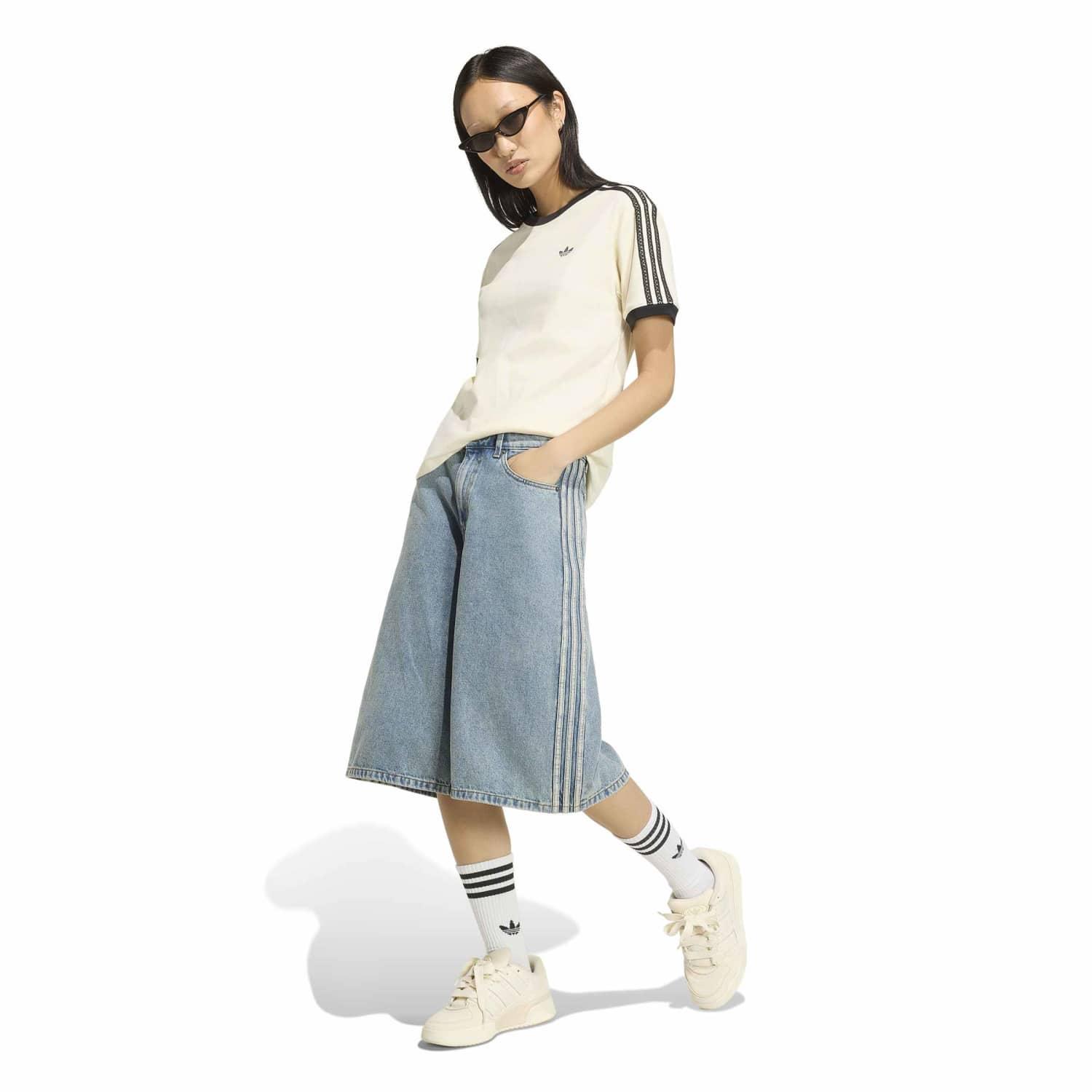 新品Sアディダス 3点SET レトロジャケット グラフィックスカート バケハ レディース 【adidas】 アディダス W 3STRIPES TEE(GFX INJ) ショート