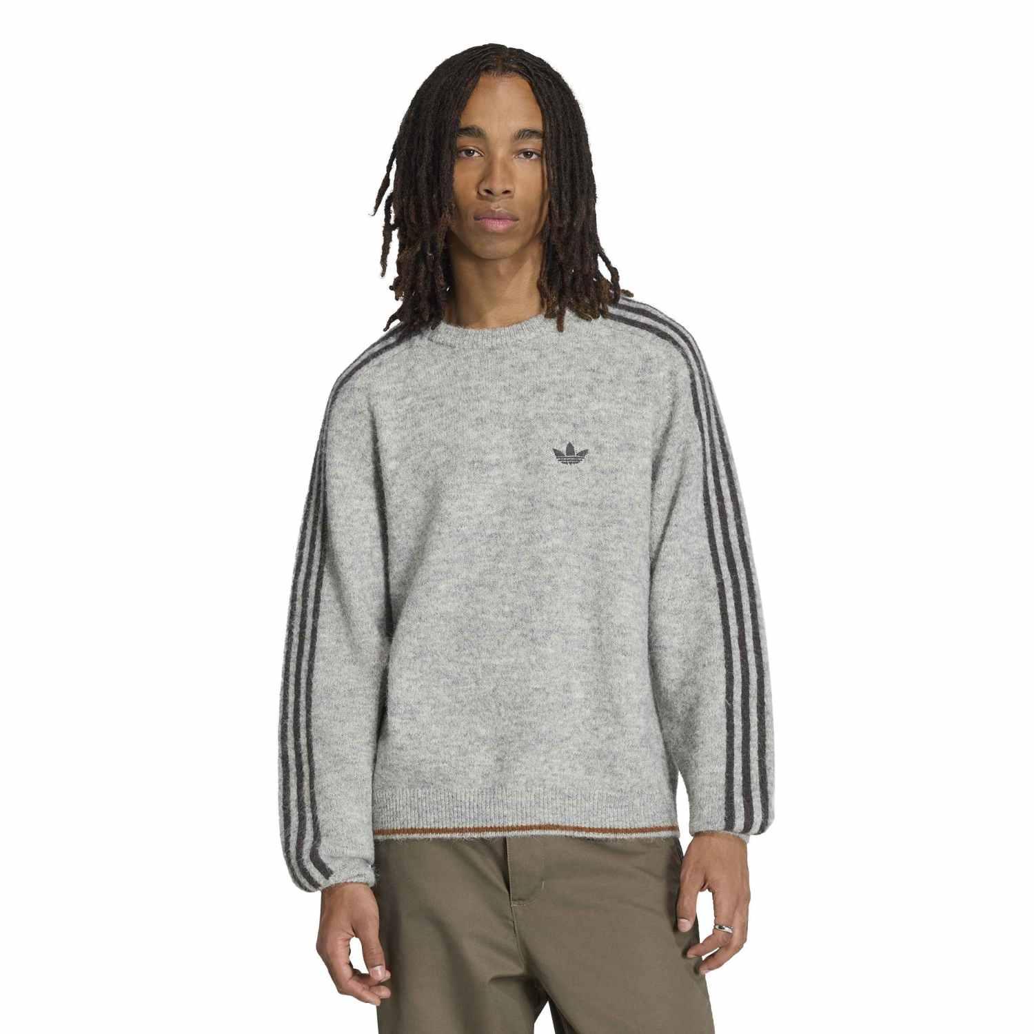 スウェット セーター YANGLI adidas】 アディダス M 3STRIPES FLUFFY KNIT CREW スウェット KE4169