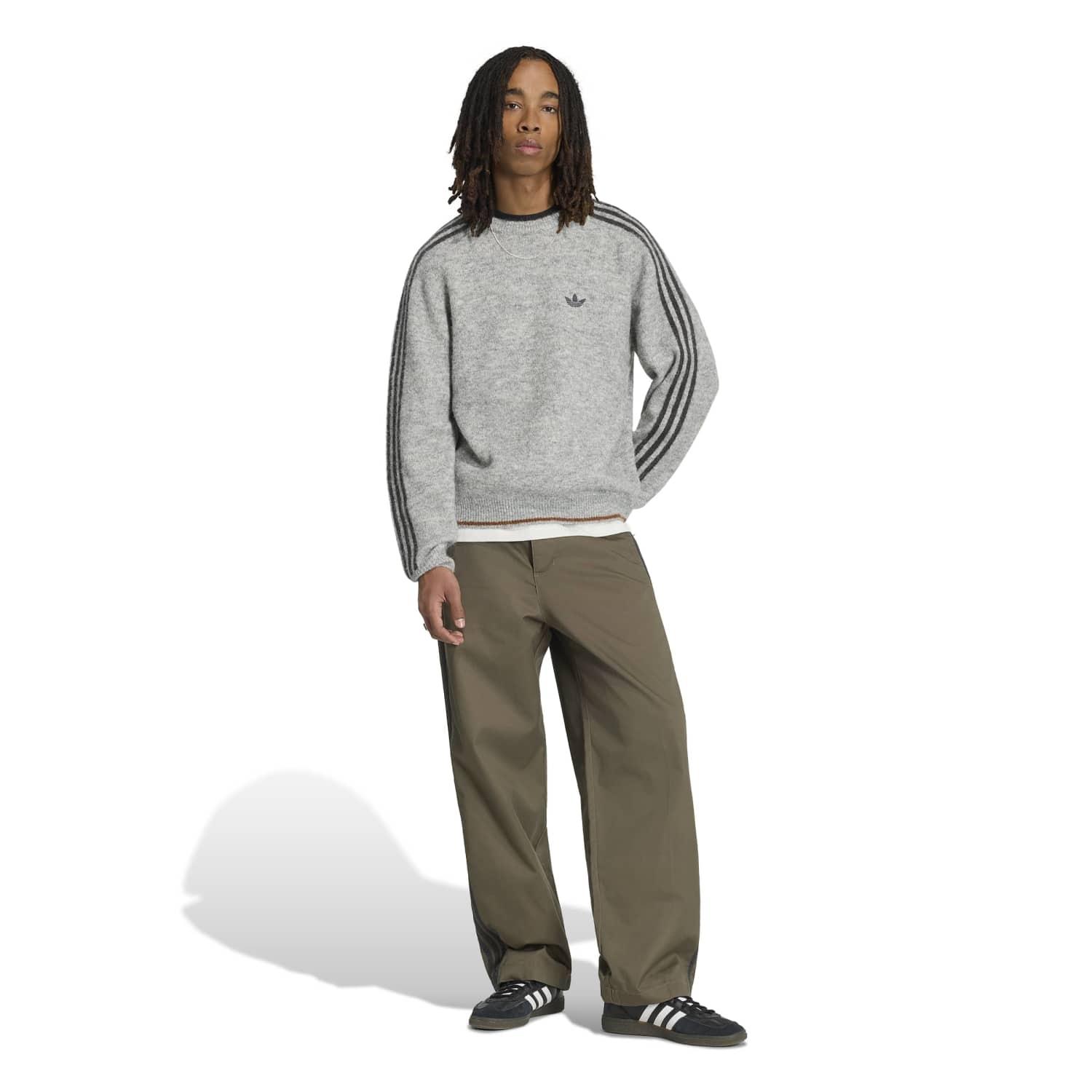 adidas】 アディダス M 3STRIPES FLUFFY KNIT CREW スウェット KE4169