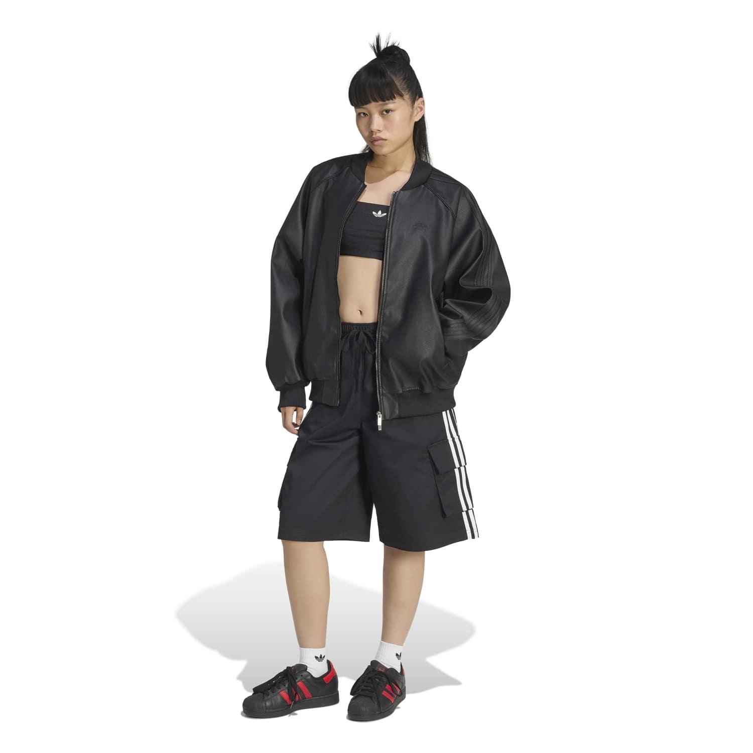  originals アディカラー コンテンポ 上下セット AB M レディース 【adidas】 アディダス W PLEATHER SST OVERSIZED TT