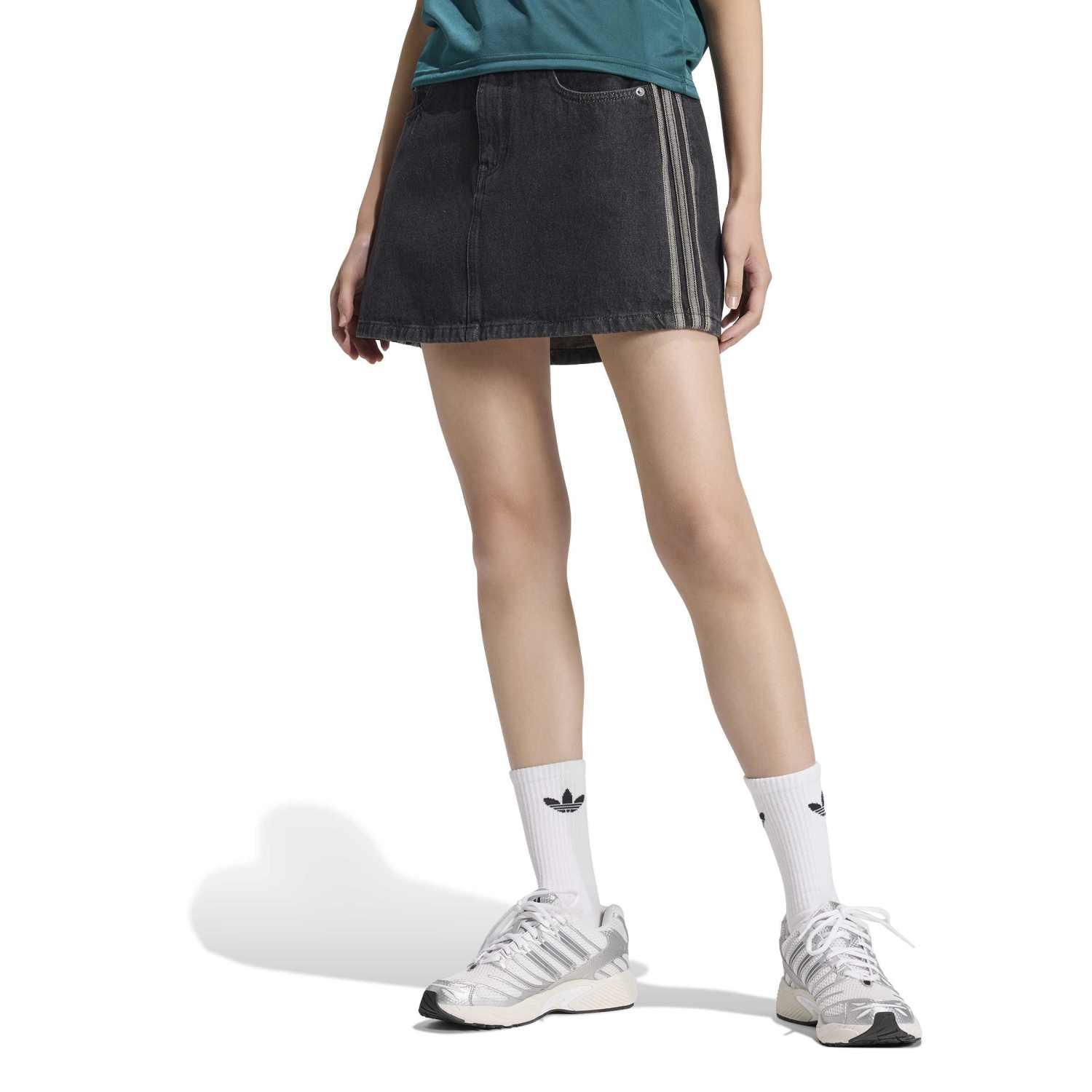Adidas W 3Stripes Denim Mini Skirt KQ6485 True Black Denim — photo 1 of 6